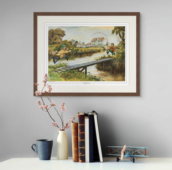 Fly Fishing Print. Tightlines by Thelwell