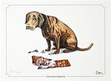 Chocolate Labrador dog limited edition print by Bryn Parry