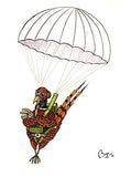 Bryn Parry shooting greeting card featuring On The Shoot countryside cartoon