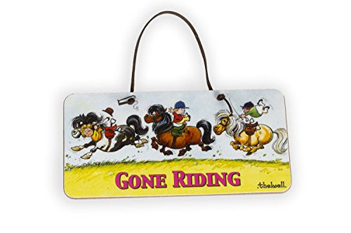 Horse riding door sign. Gone Riding by Thelwell.