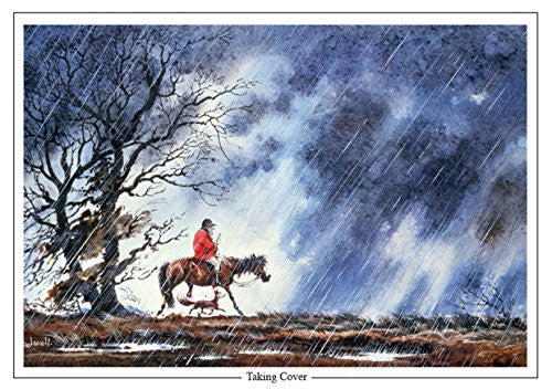 Horse and Hunting Greeting Card "Taking Cover" by Norman Thelwell