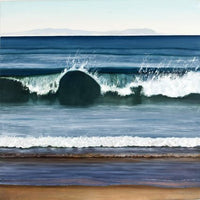 Landscape and seascape greeting card. West coast wave