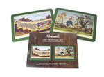 Thelwell Hunting Serving Mat Set. 2 assorted melamine mats with cork backs, f...