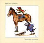 Horse riding greeting card by Bryn Parry. Pickle was riding out....