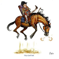 Horse riding greeting card by Bryn Parry. Very Good Seat