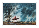 Cartoon pony and hunting print. Taking Cover by Norman Thelwell.