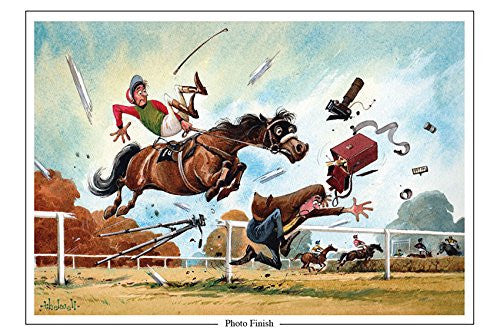Horse Racing Greeting Card "Photo Finish" by Norman Thelwell