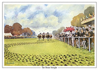 Carte de vœux pour les courses de chevaux « The Home Straight » par Norman Thelwell