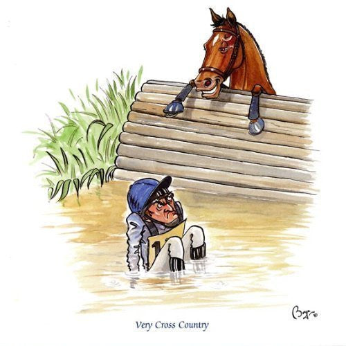 Horse riding greeting card by Bryn Parry. Very Cross Country