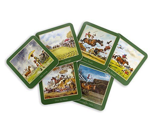 Set of six Thelwell Horse Racing Coasters