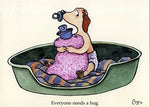 Cute labrador puppy greeting card. Every one needs a hug by Bryn Parry