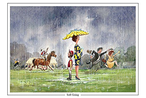 Horse Racing Greeting Card "Soft Going" by Norman Thelwell