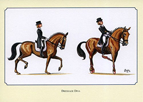 Horse riding notecards by Bryn Parry. Dressage Diva