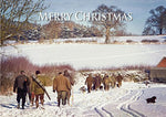 Shooting christmas card. Guns and beaters by Charles Sainsbury-Plaice