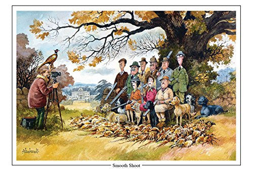 smooth shoot shooting or hunting cartoon greeting card by Thelwell