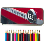 Massey Ferguson 135 Vintage Tractor Pencil Tin with 12 Colouring Pencils