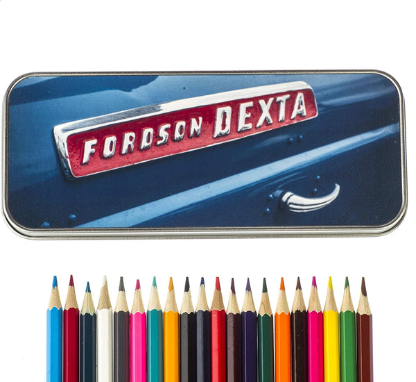 Fordson Vintage Tractor Pencil Tin with 12 Colouring Pencils