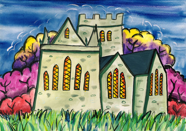 Brecon Cathedral Welsh Borders Greeting Card  by Amanda Skipsey