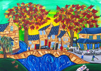 Boughton-on-the-water Greeting Card by Amanda Skipsey. Classic Cotswolds