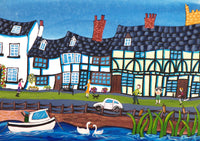 Tewkesbury Greeting Card by Amanda Skipsey. Classic Cotswolds