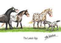 Horse greeting card "The Latest App" by Alex Underdown.