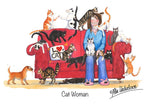 Cat greeting card "Cat Woman" by Alex Underdown.