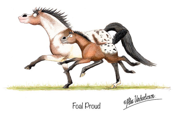 Horse greeting card "Foal Proud" by Alex Underdown.