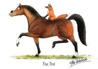Horse greeting card "Fox Trot" by Alex Underdown.