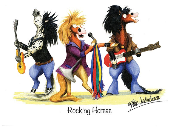 Horse greeting card "Rocking Horses" by Alex Underdown.