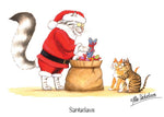 Cat themed Christmas Card. Santaclaws by Alex Underdown