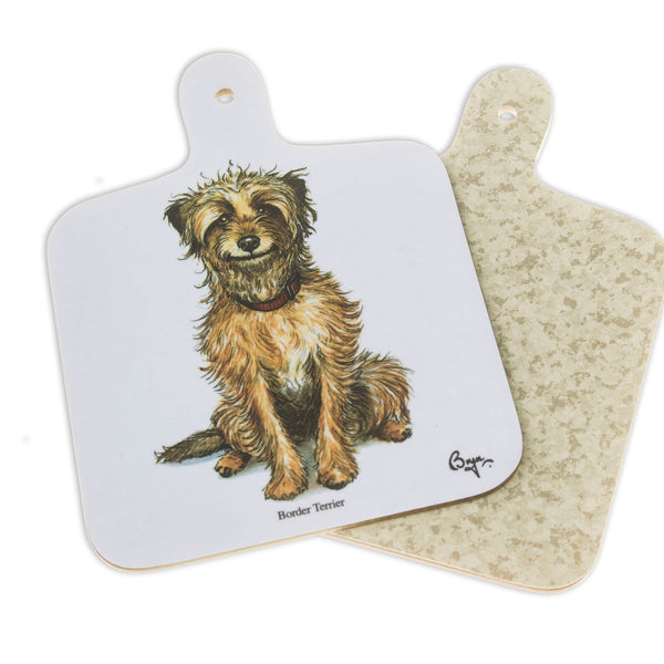 Mini Chopping Board. Border Terrier by Bryn Parry. Dog themed gift idea