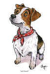 Jack Russell dog greeting card by Bryn Parry