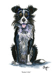 Border Collie dog greeting card by Bryn Parry