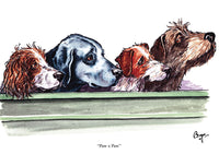 Working dog greeting card. Paw x Paw by Bryn Parry