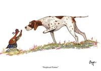 Pointer birthday greeting card. Perplexed pointer by Bryn Parry