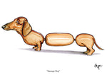 Dachshund birthday greeting card. Sausage dog by Bryn Parry