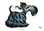 Scottish Terrier greeting card. Scotty dog by Bryn Parry