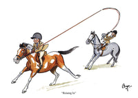 Horse riding greeting card by Bryn Parry. Reining In