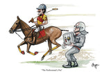 The Professional's Fee. Horse polo greeting card by Bryn Parry