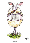 Sheep birthday card. Baah code by Bryn Parry