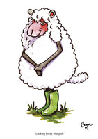 Sheep birthday card by Bryn Parry. Looking Pretty Sheepish