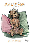 Terrier Get Well Greeting Card by Bryn Parry.