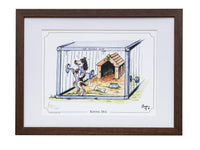 Spaniel cocker spaniel dog cartoon signed print. The Kennel Dog by Bryn Parry