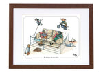Dog cartoon print. No Dogs on the Sofa by Bryn Parry. Available framed or mounted only