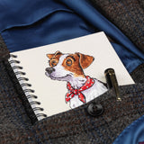 Cartoon dog themed A6 lined notebook. Jack Russell by Bryn Parry