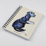 Cartoon dog themed A6 lined notebook. Lunchtime Labrador by Bryn Parry