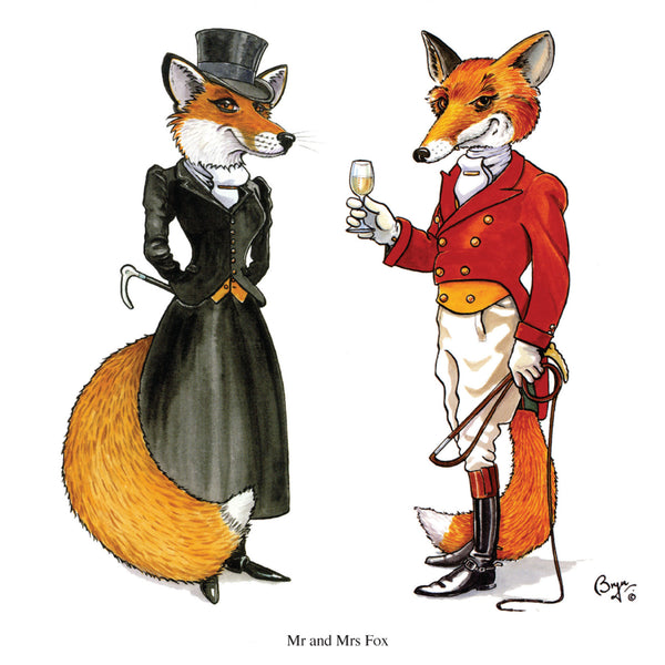 Mr and Mrs Fox greeting card with sound by Bryn Parry