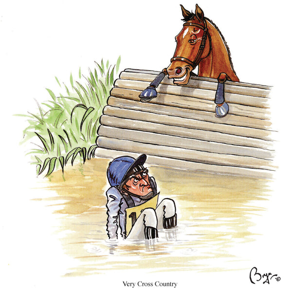 Horse riding greeting card with sound by Bryn Parry. Very Cross Country