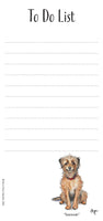 To Do List Notepad with Magnetic Strip. Small Dogs by Bryn Parry