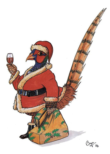 Christmas Pheasant Christmas Card by Bryn Parry